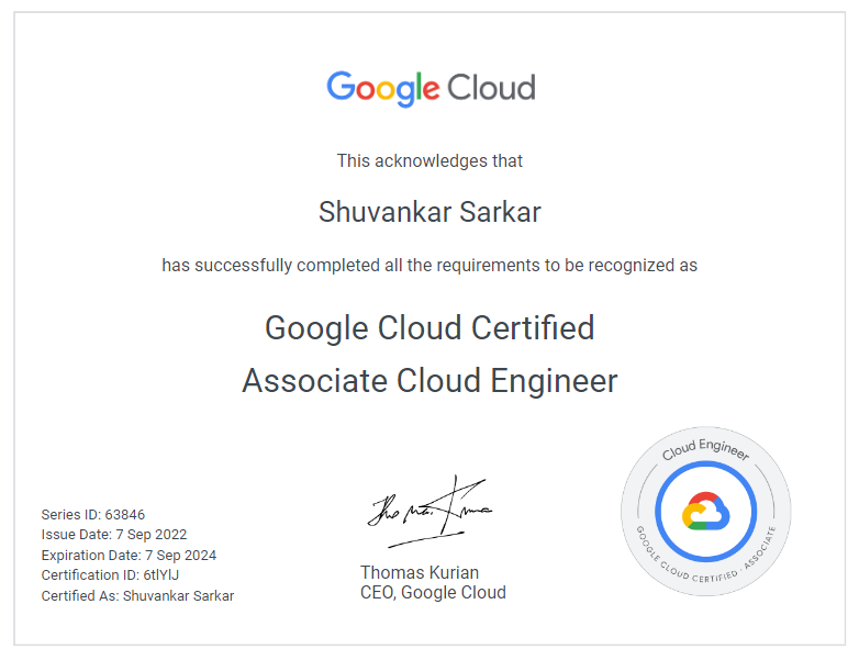 Google Cloud Associate Cloud Engineer